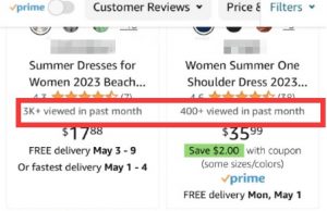 亞馬遜產品頁面開始顯示產品瀏覽量-物流之家