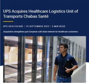 UPS宣布收購法國運(yùn)輸公司Transport?Chabas?Santde冷鏈倉儲(chǔ)和運(yùn)輸部門-物流之家