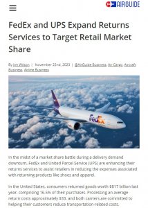 聯邦快遞和聯合包裹正擴大快遞退貨服務-物流之家