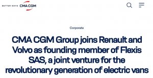 達飛集團聯合雷諾、沃爾沃成立合資企業Flexis SAS-物流之家