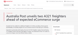 澳大利亞郵政新增兩架A321貨機-物流之家