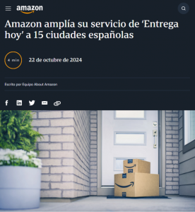 亞馬遜當日達服務新增西班牙15城和法國4城-物流之家