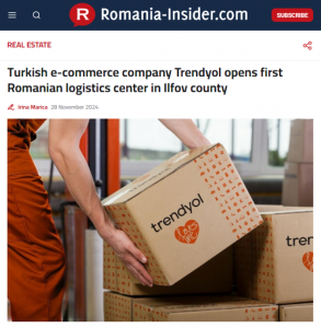 Trendyol宣布開設羅馬尼亞首個物流中心-物流之家