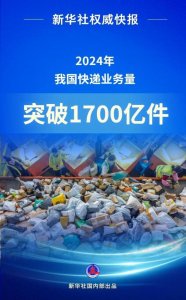 2024年我國快遞業(yè)務(wù)量突破1700億件-物流之家