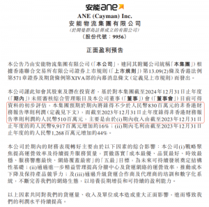 安能物流:預計2024年度經(jīng)調(diào)利潤不少于8.3億元-物流之家