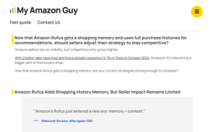 亞馬遜AI助手Rufus推出購物歷史記憶功能-物流之家